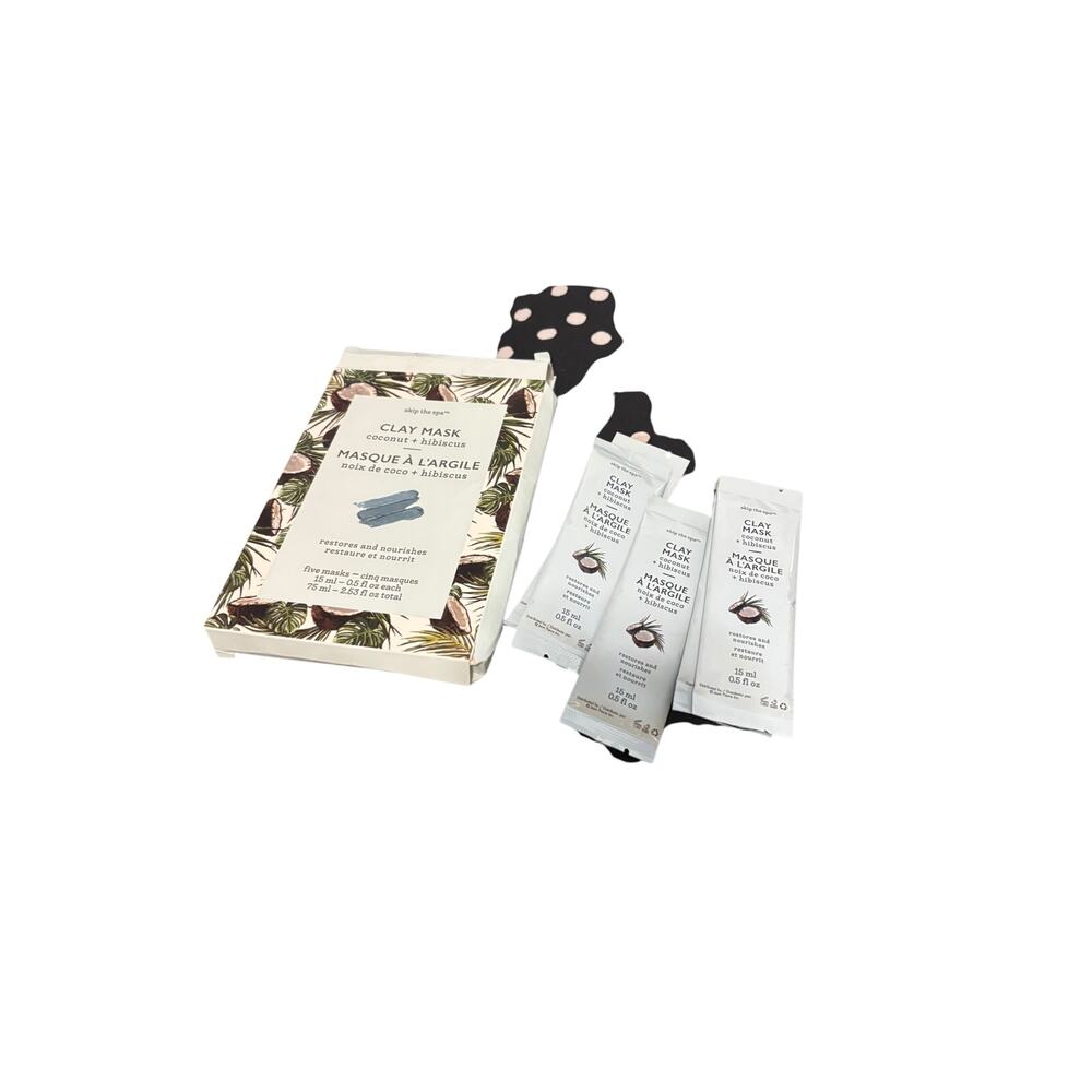 Skip the Spa Clay Mask Coconut & Hibiscus 5 Skin Face Masks